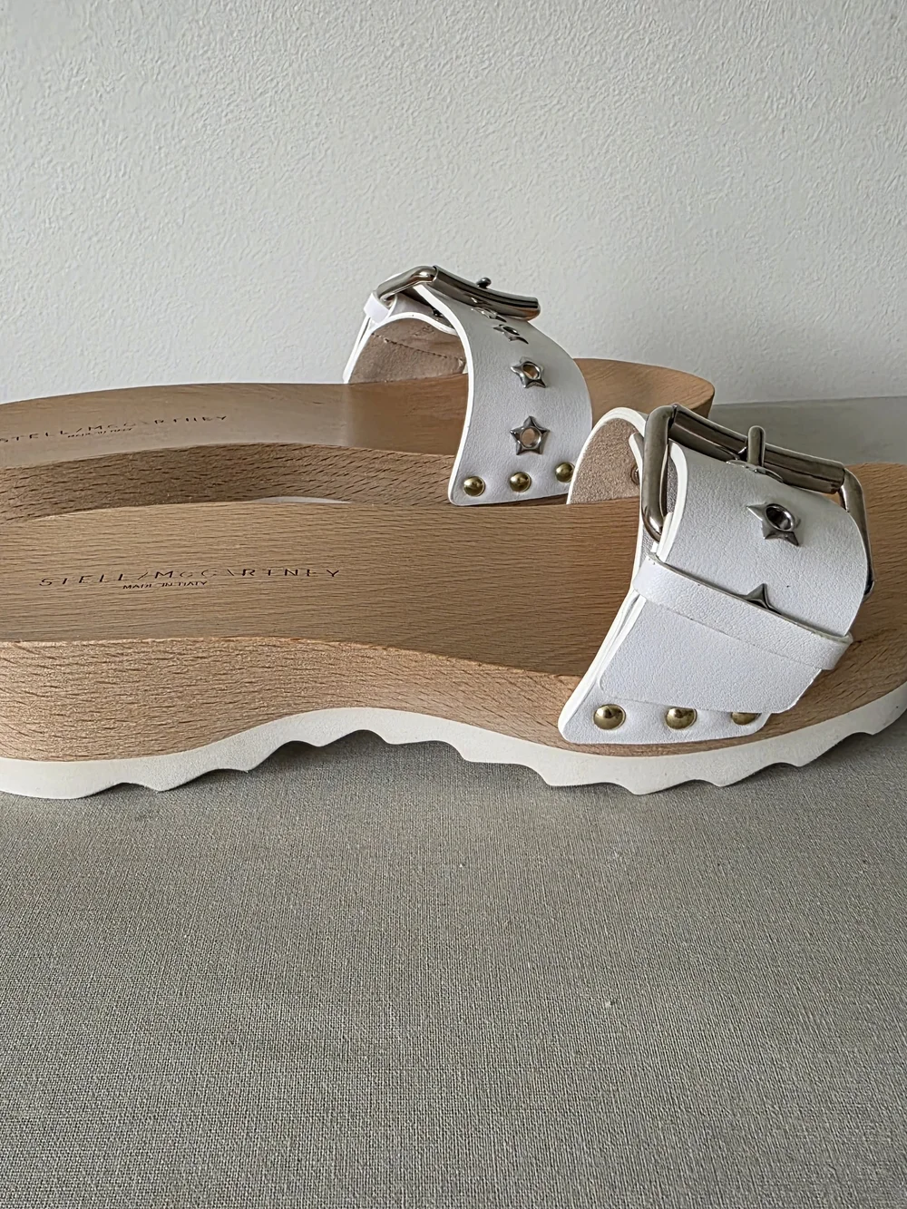 Stella McCartney Elyse Alter Sporty Mat White Platform Slides EU 37 Italy